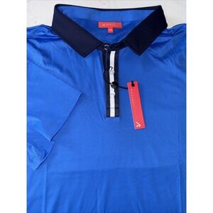 NWT Redvanly Men's XXL Eaton Polo Golf Shirt - Mazarine Blue Navy Collar 2XL SS